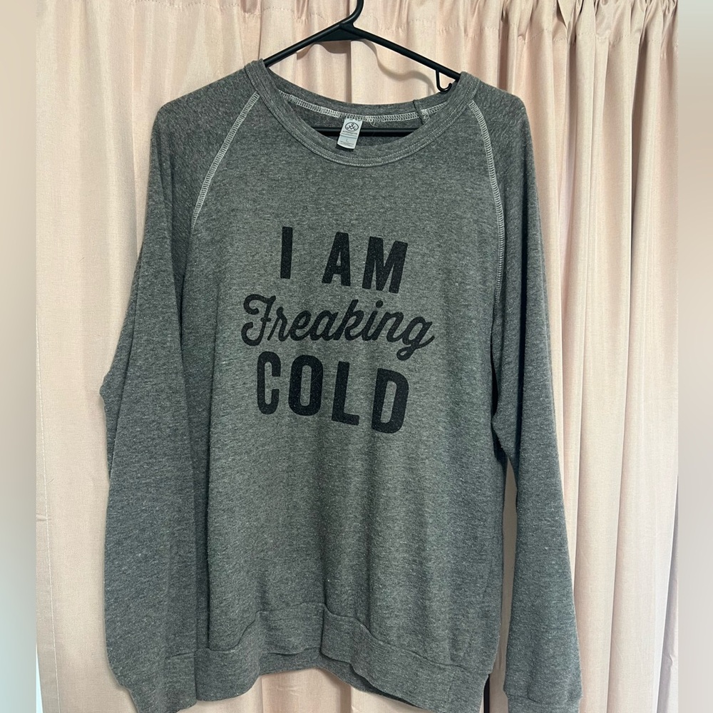 Grey crew neck sweatshirt